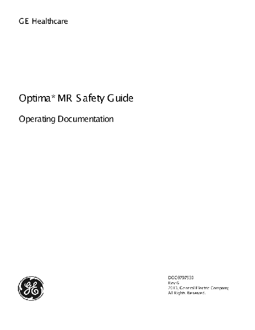 Optima 430 Safety Guide