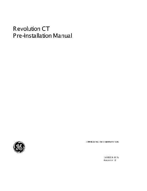 CT Revolution Pre-Installation Manual