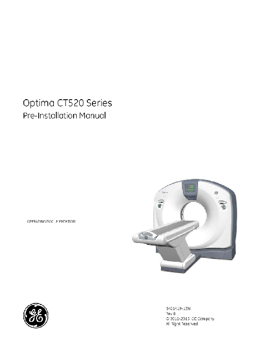 CT Optima520 Pre-Installation Manual