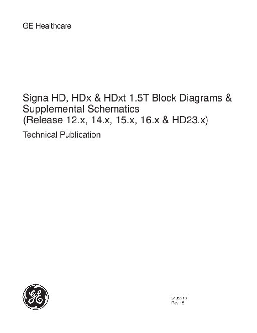 Signa HD,HDX&HDxt 1.5T Block diagrams