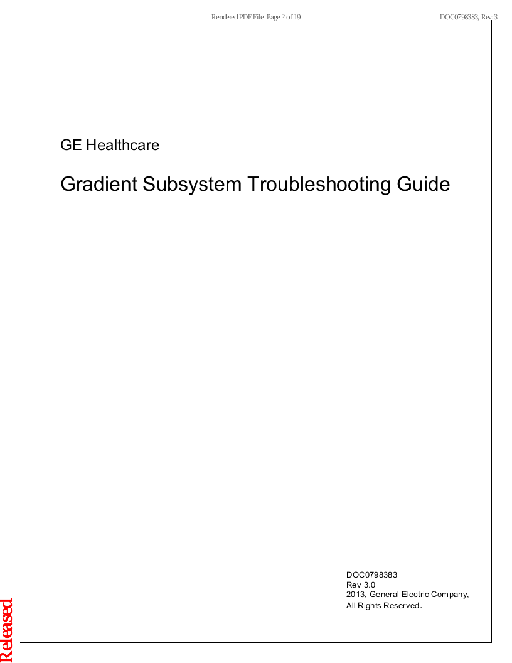 MR430 gradient subsystem troubleshooting guide