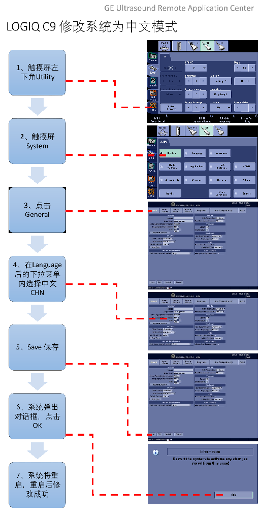 LOGIQ C9 修改系统为中文模式
